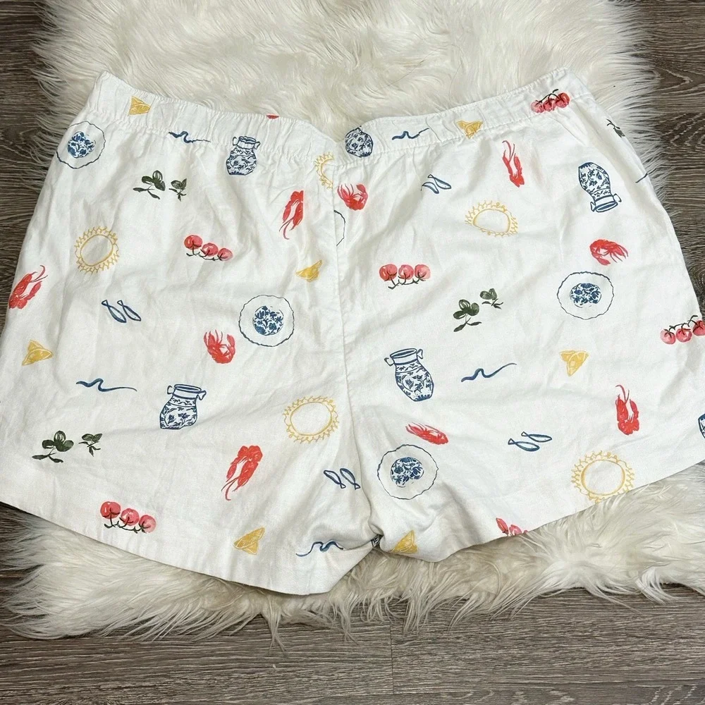 Abercrombie & Fitch Ultra High RIse Linen Blend Pull On Short Lobster XXL